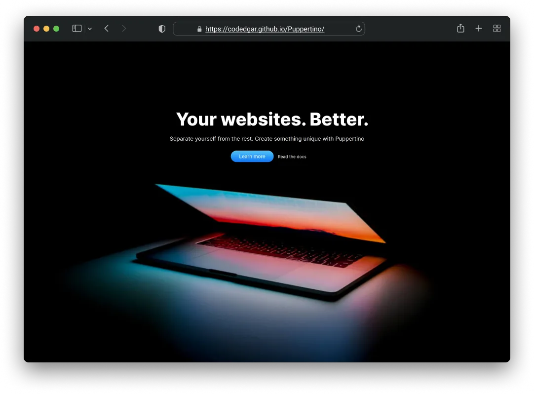 Screenshot of Puppertino project
