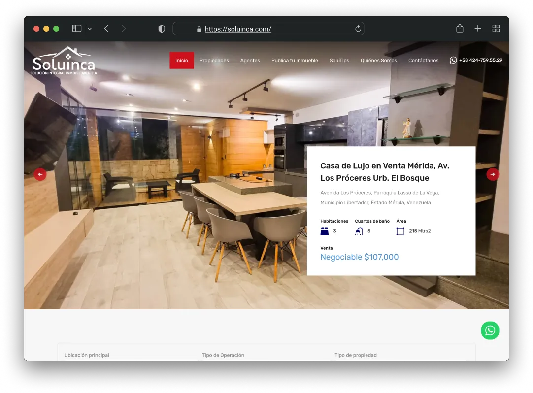 Screenshot of Soluinca project