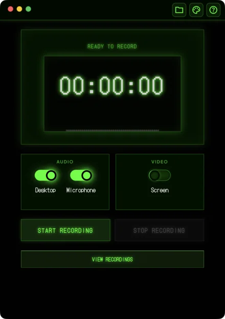 The Terminal theme, green phosphor on black